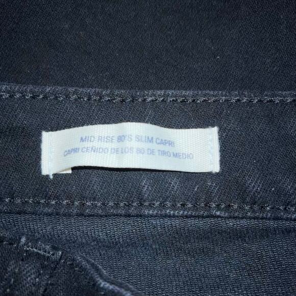 Universal Thread Mid-Rise 80s Slim Capri Jeans Black Size 17 - Picture 6 of 8